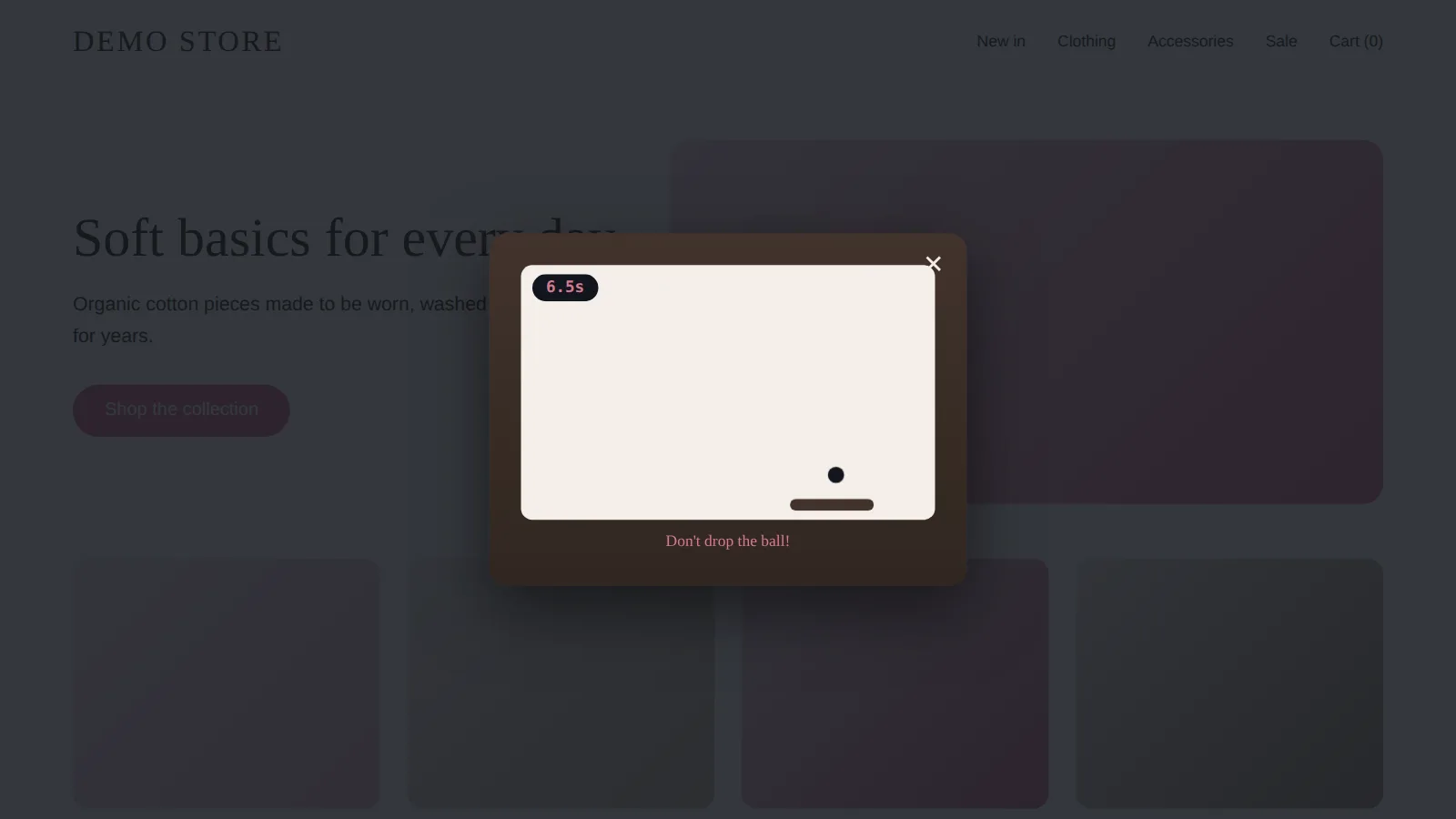 Kodra Play screenshot: Visitors play a short game for a discount